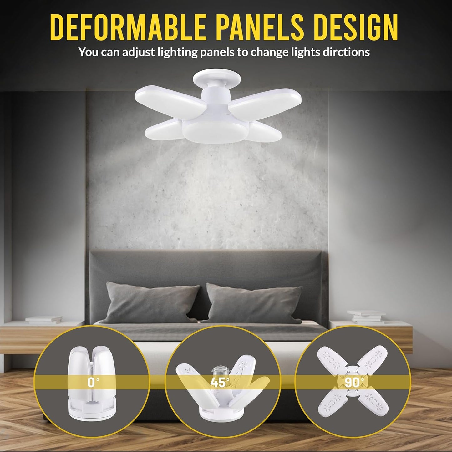 Charkee Mini Ceiling Fan with LED – Foldable (Pack of 3)