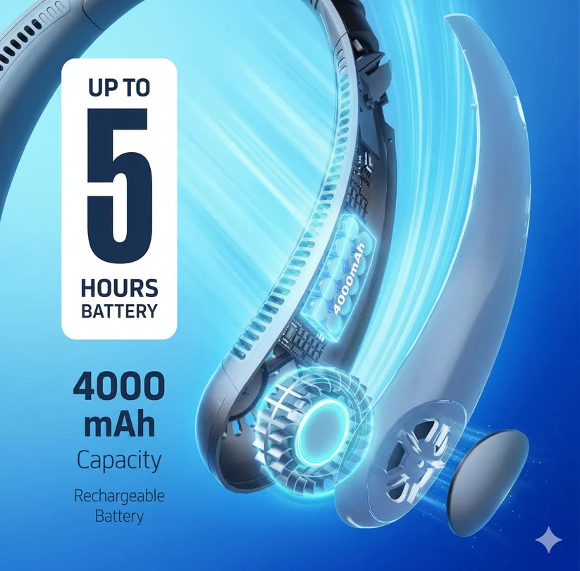 Portable Neck Fan, Hands Free Bladeless Fan